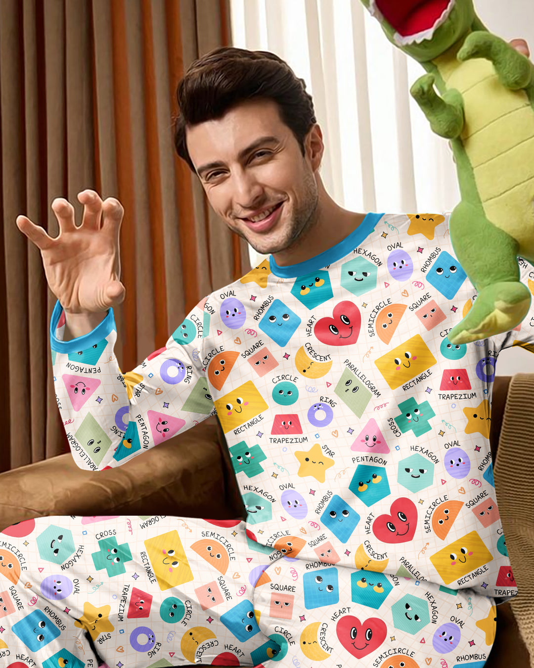 Happy Shape Squad Family Matching Bamboo Men's Pajama Set
