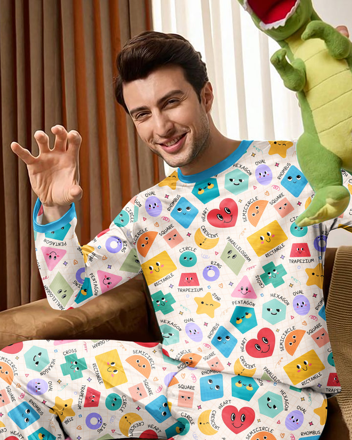 Happy Shape Squad Family Matching Bamboo Men's Pajama Set