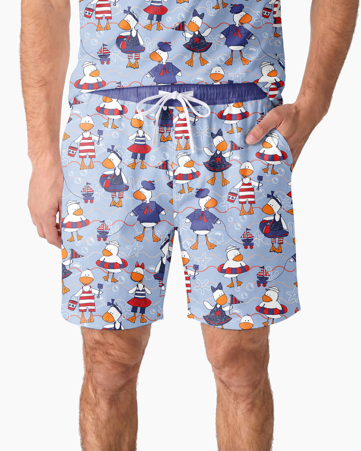 Freedom Floaties Family Matching Bamboo Men Short Sleeve Short Pajama Set