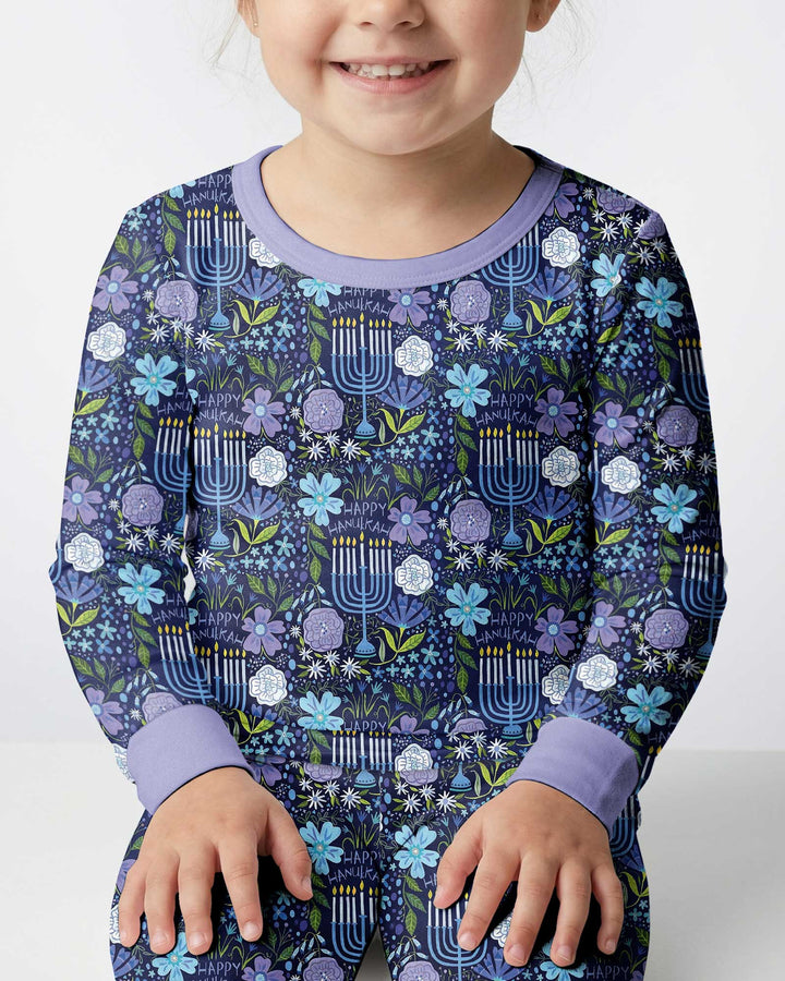 Hanukkah Me and Mom Matching Bamboo Two Piece Long Sleeve Pajama Set