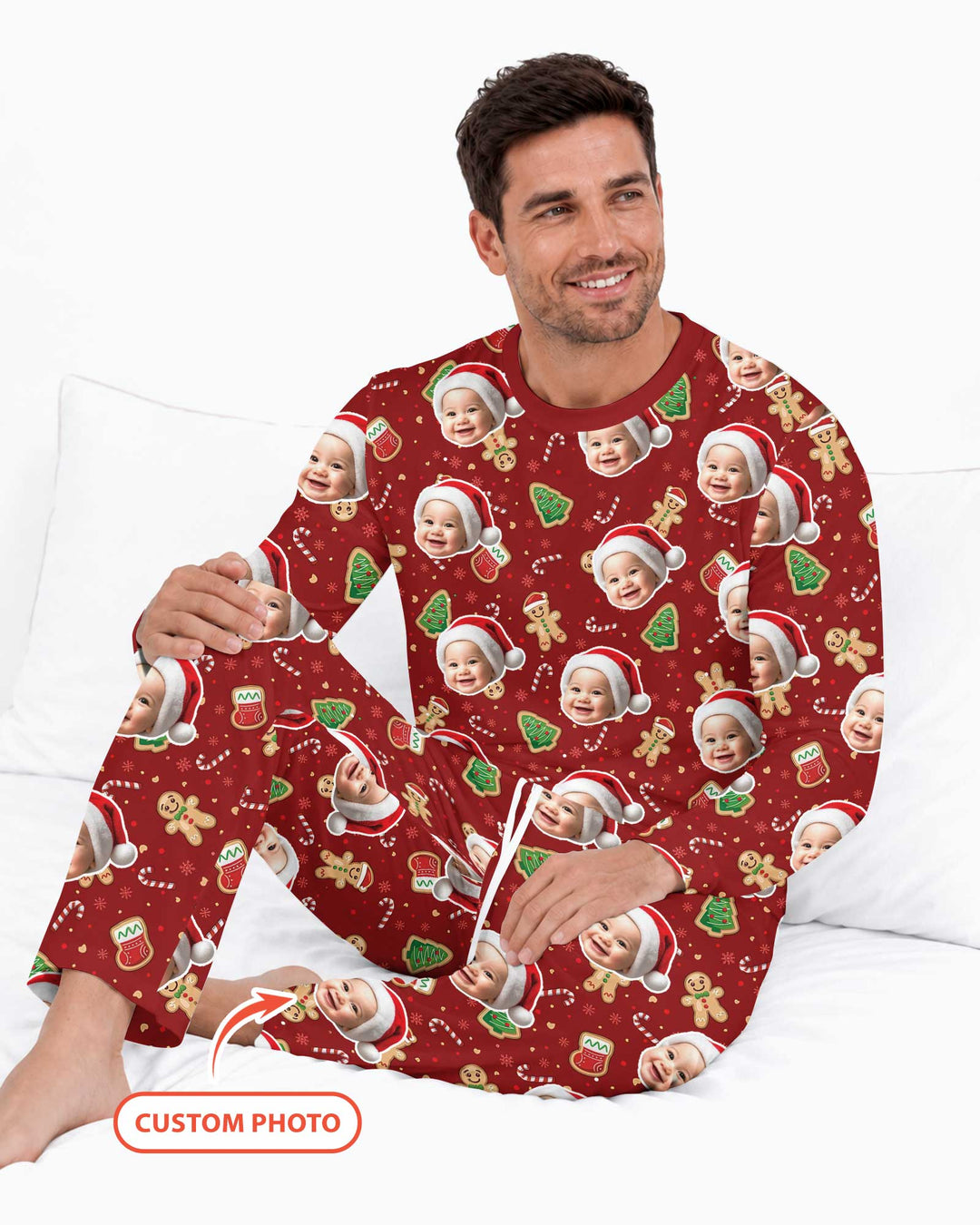 Custom Photo Funny Family Bamboo Men's Pajama Set