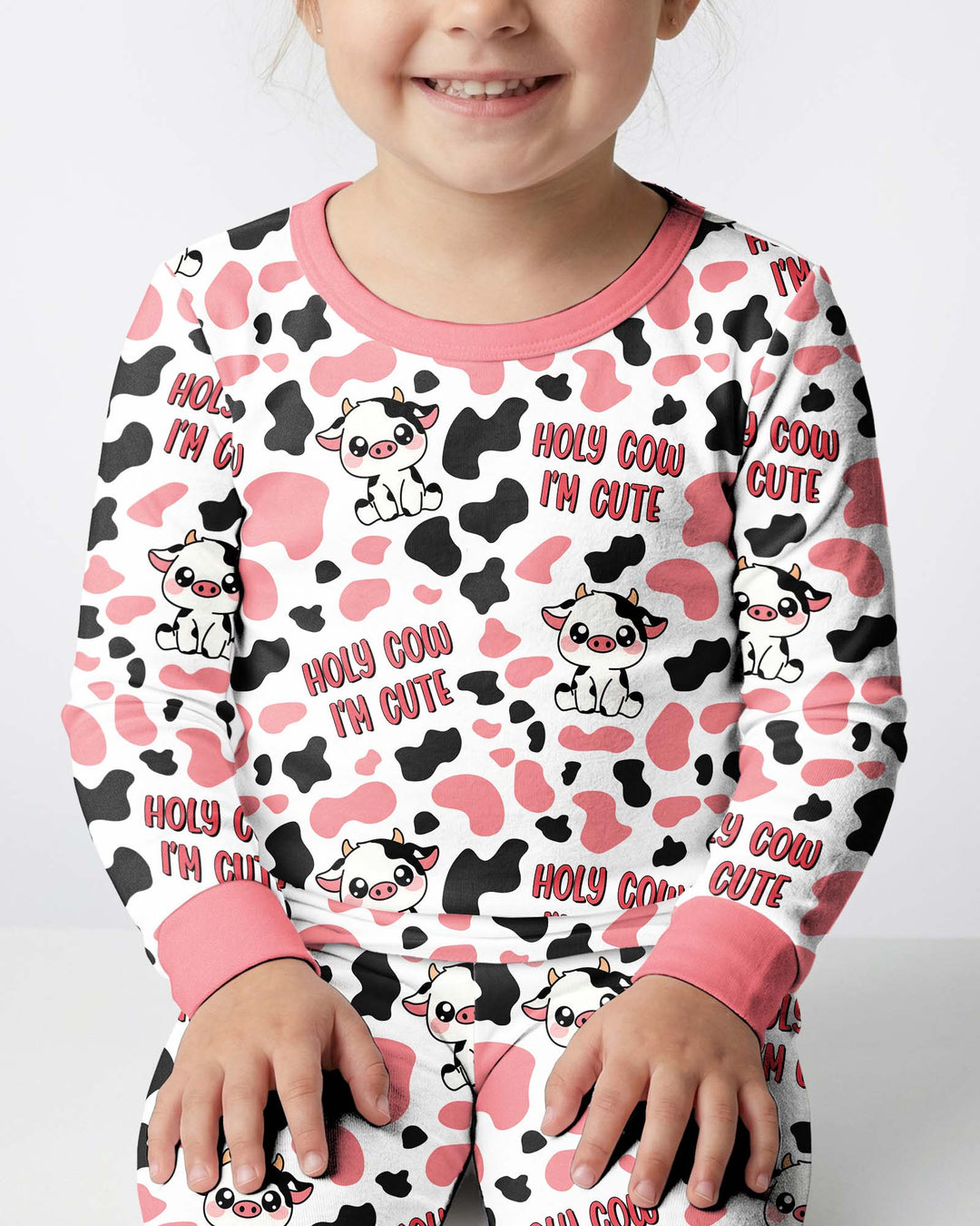 Holy Cow I'm Cute Bamboo Two Piece Long Sleeve Pajama Set