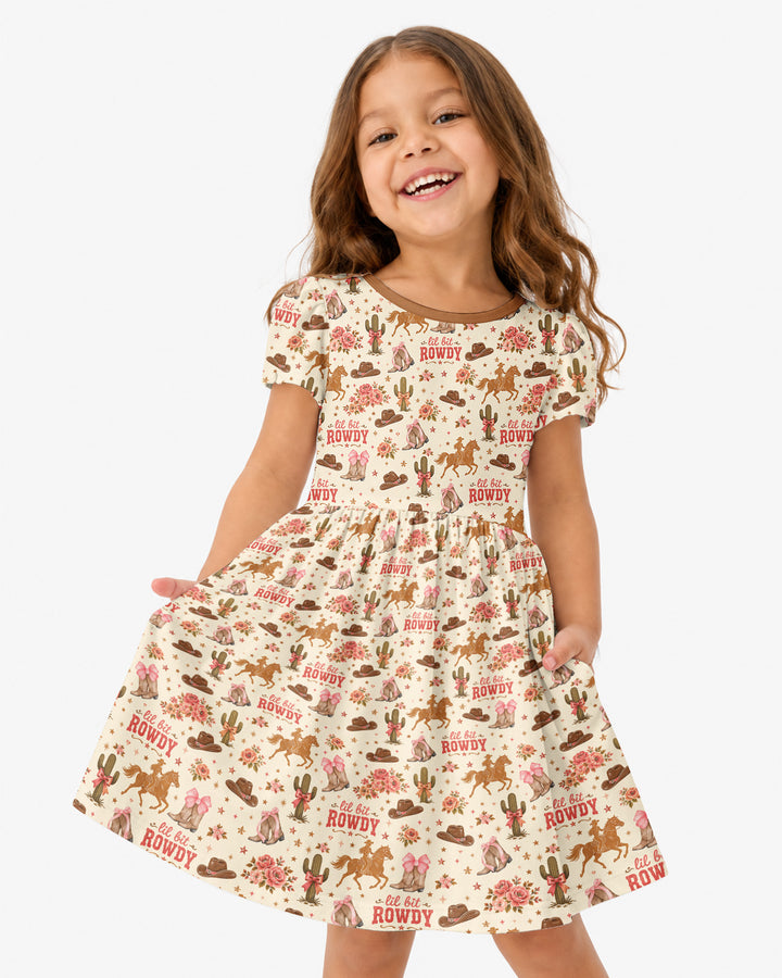 Coquette Cowgirl Lil Bit Rowdy Bamboo Twirl Dress