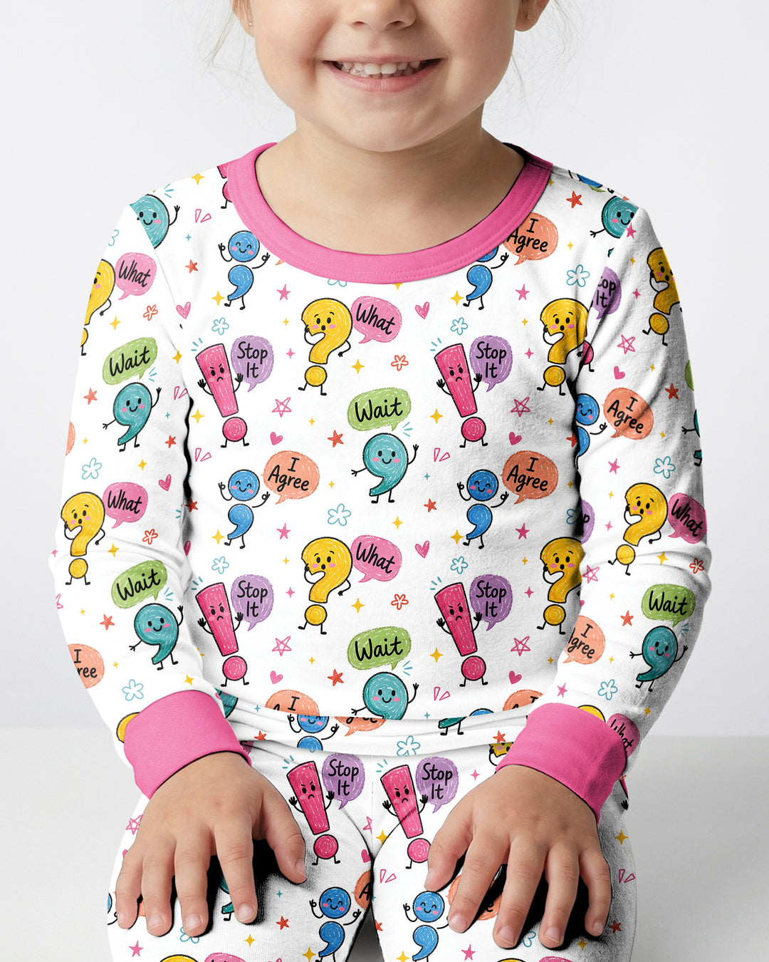 Punctuation Emotion Two Piece Long Sleeve Pajama Set