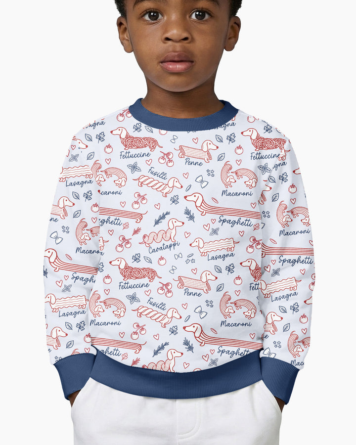 Funny Dachshund Pasta Pups Bamboo Crewneck Sweatshirt