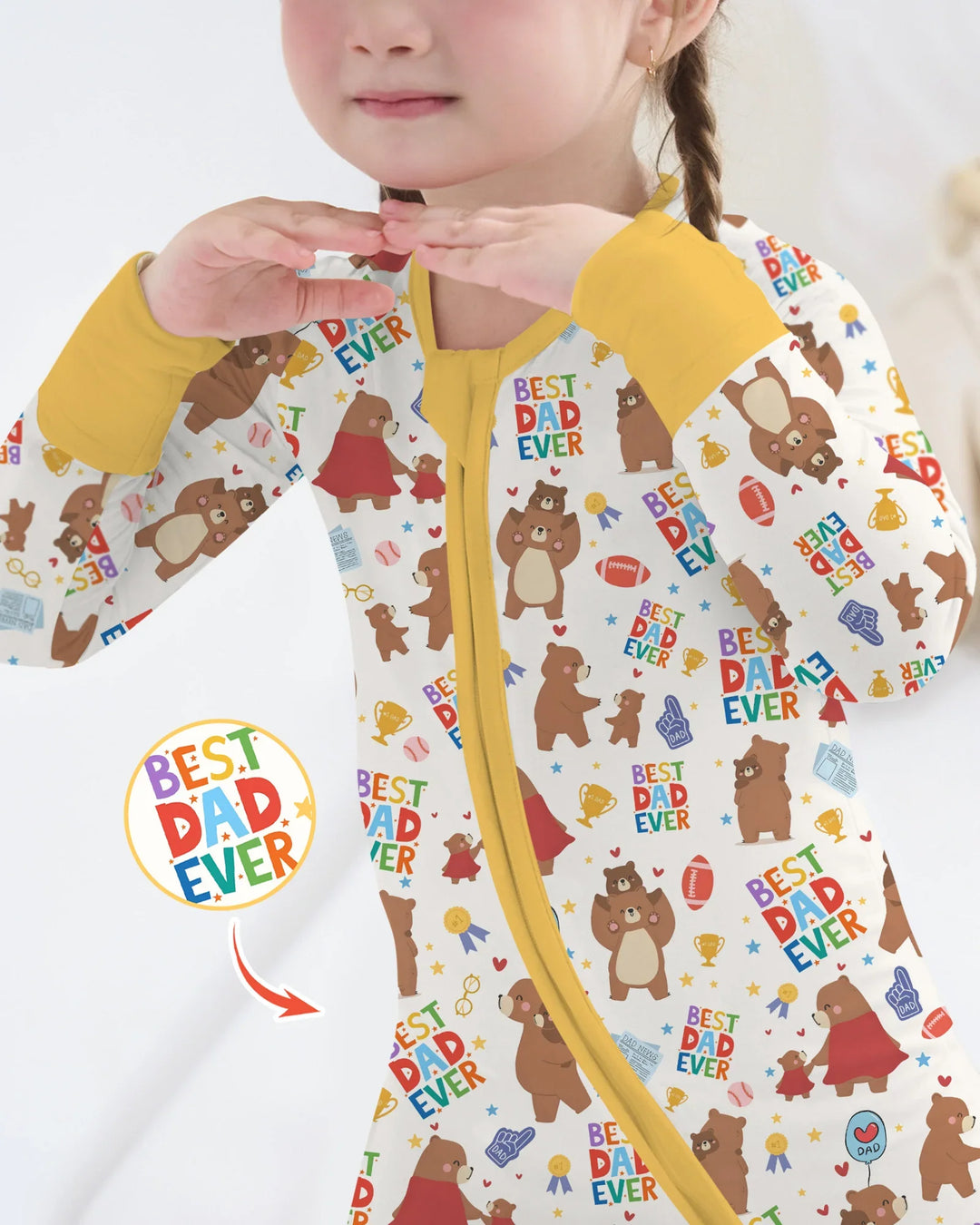 Best Daddy Bear Ever Family Matching Bamboo Convertible Zippy