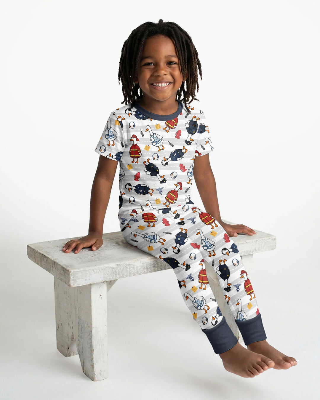 Rescue Goose Squad Bamboo Two Piece Short Sleeve Pajama Set