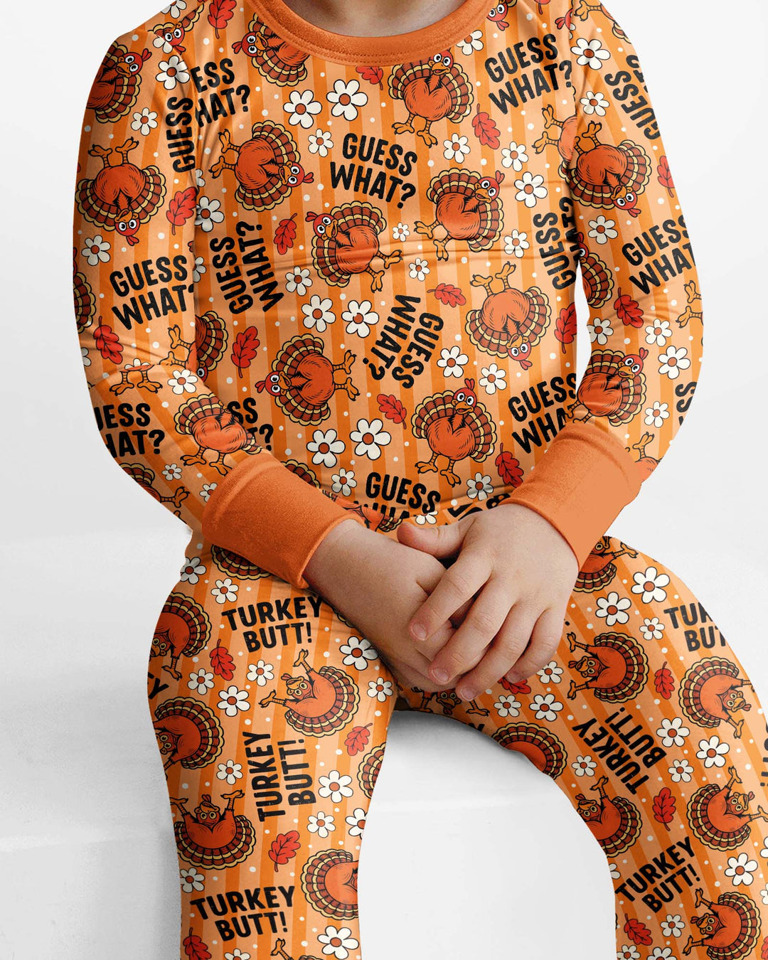 Guess What Turkey Butt Bamboo Two Piece Long Sleeve Pajama Set