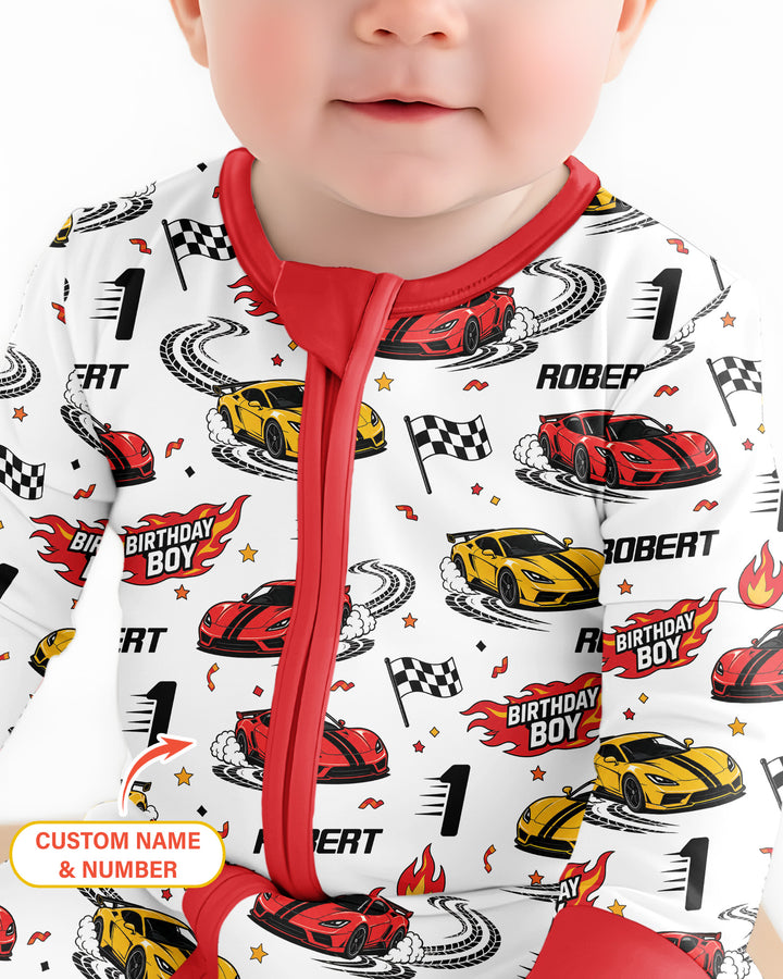 Personalized Racing Car Birthday Boy Bamboo Convertible Zippy
