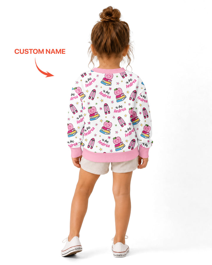 Custom Name Crayon Alphabet Bamboo Crewneck Sweatshirt