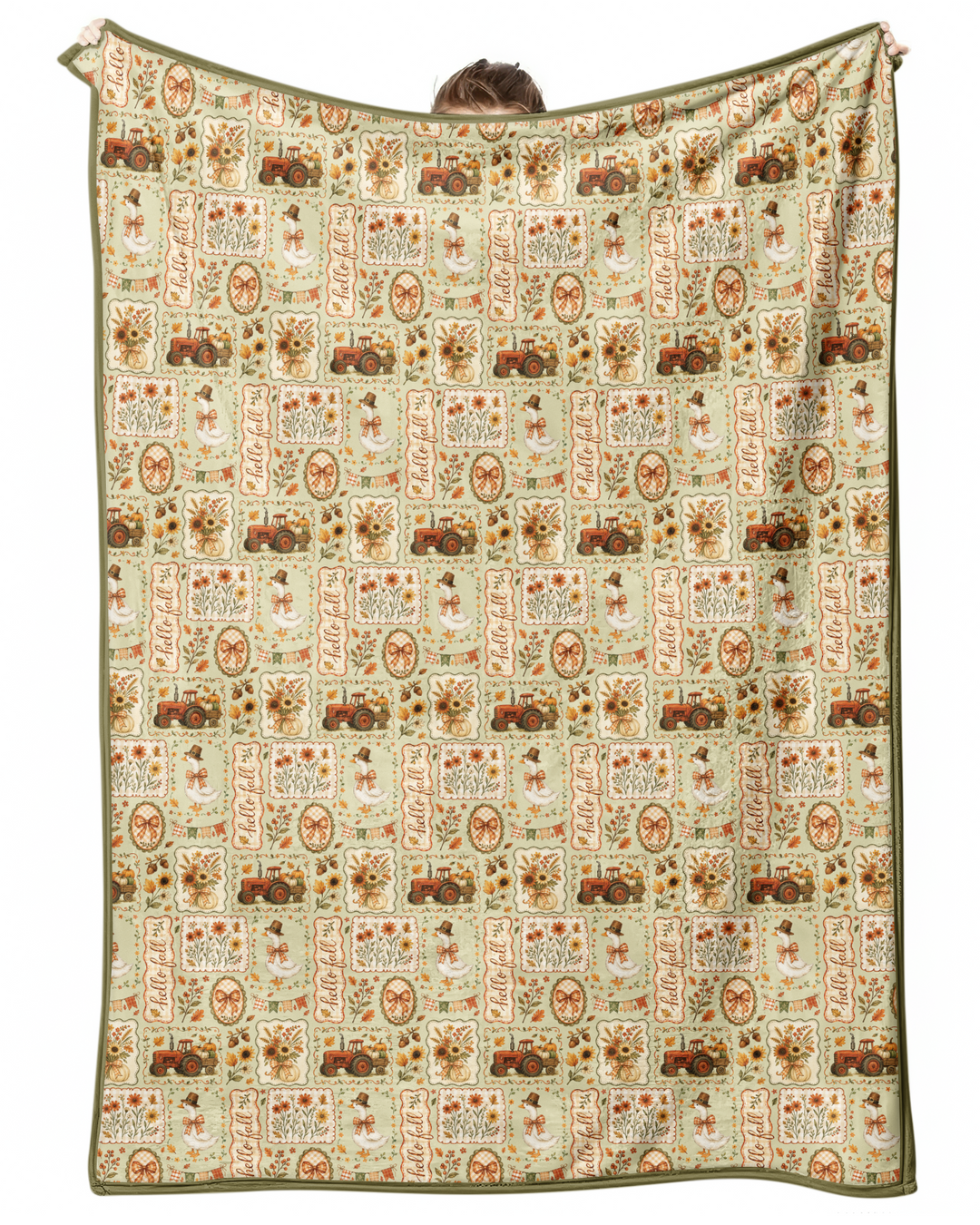 Farmhouse Fall Goose Family Matching Bamboo Blanket