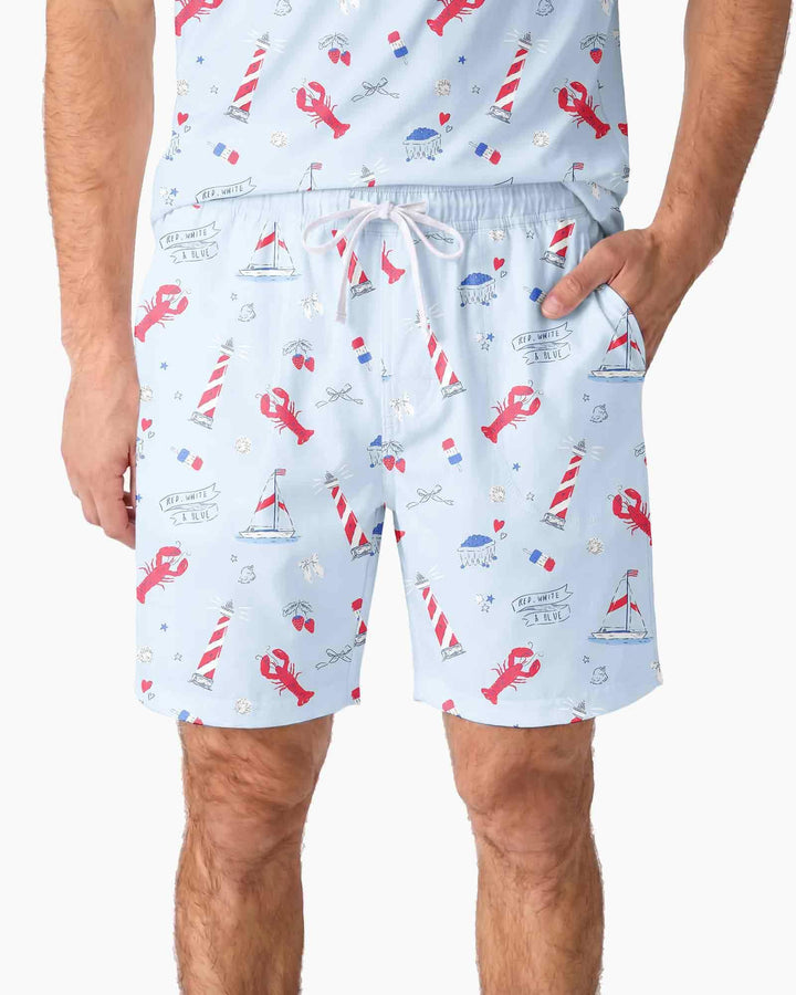 East Coast Bamboo Men Short Sleeve Short Pajama Set