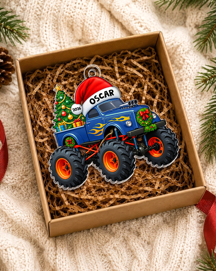 Monster Truck Christmas Personalized Acrylic Ornament
