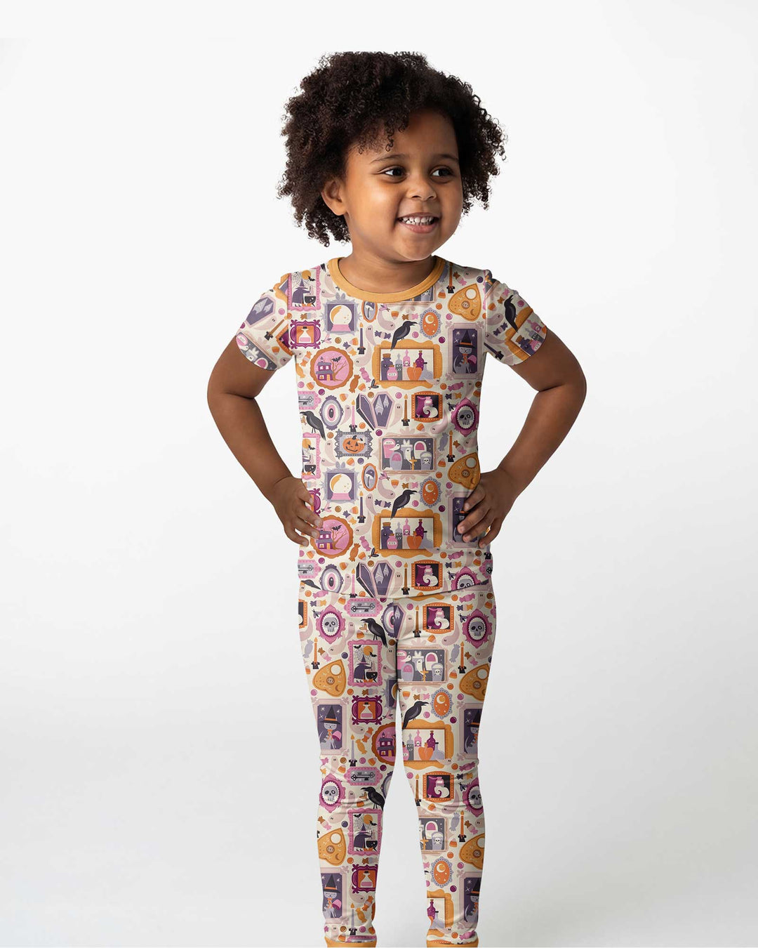 Spooky Portraits Bamboo Two Piece Short Sleeve Pajama Set