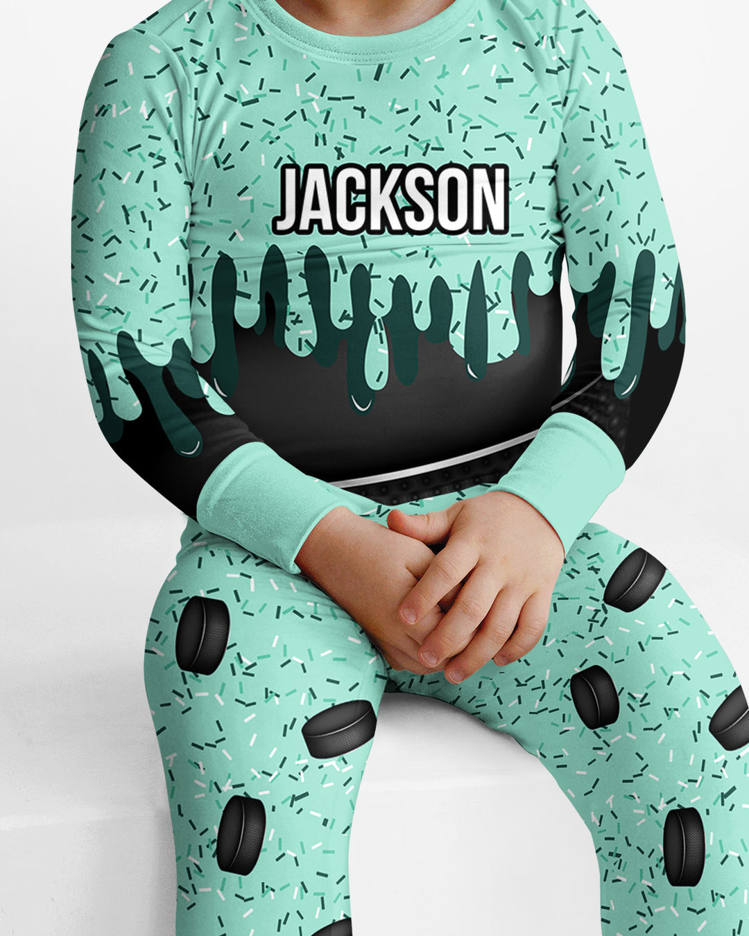 Icecream Drip  Bamboo Two Piece Long Sleeve Pajama Set