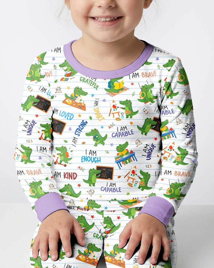 Brave Gator Days Bamboo Two Piece Long Sleeve Pajama Set