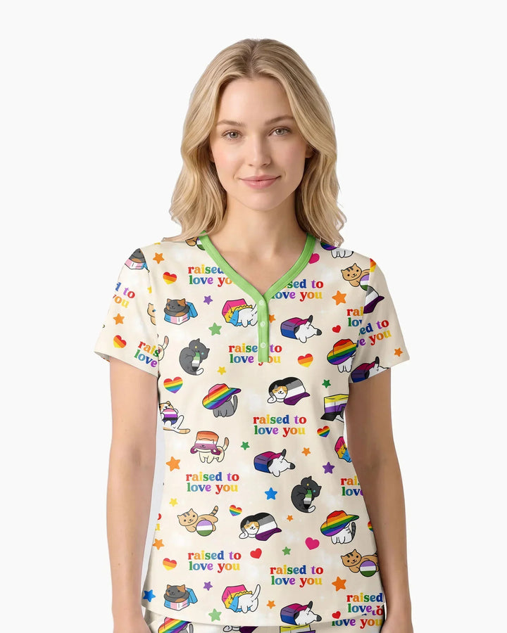 Rainbow Paws Family Matching Bamboo Women Short Sleeve Short Pajama Set
