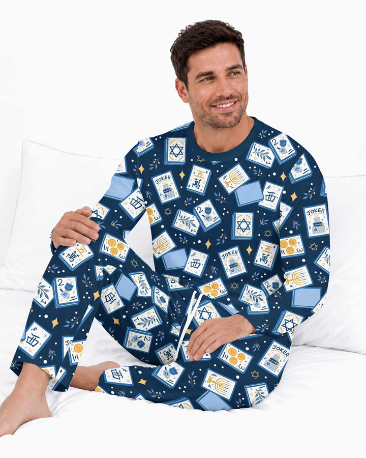 Mahjong Tov Hanukkah Family Matching Bamboo Men's Pajama Set