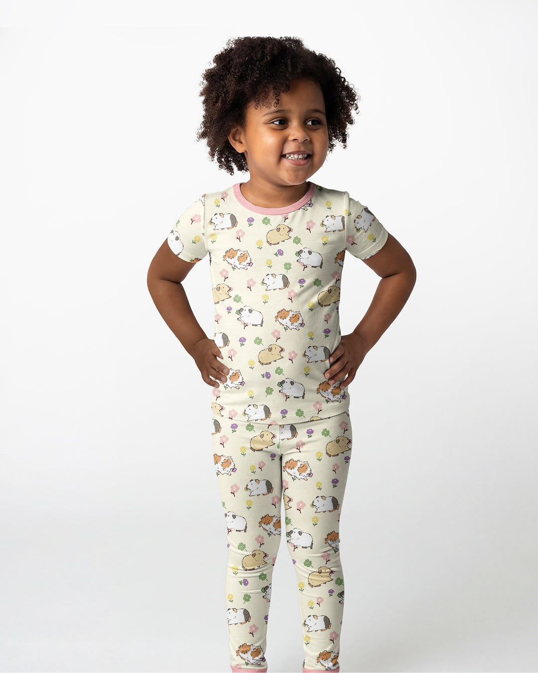 Guinea Pig Garden Bamboo Two Piece Short Sleeve Pajama Set