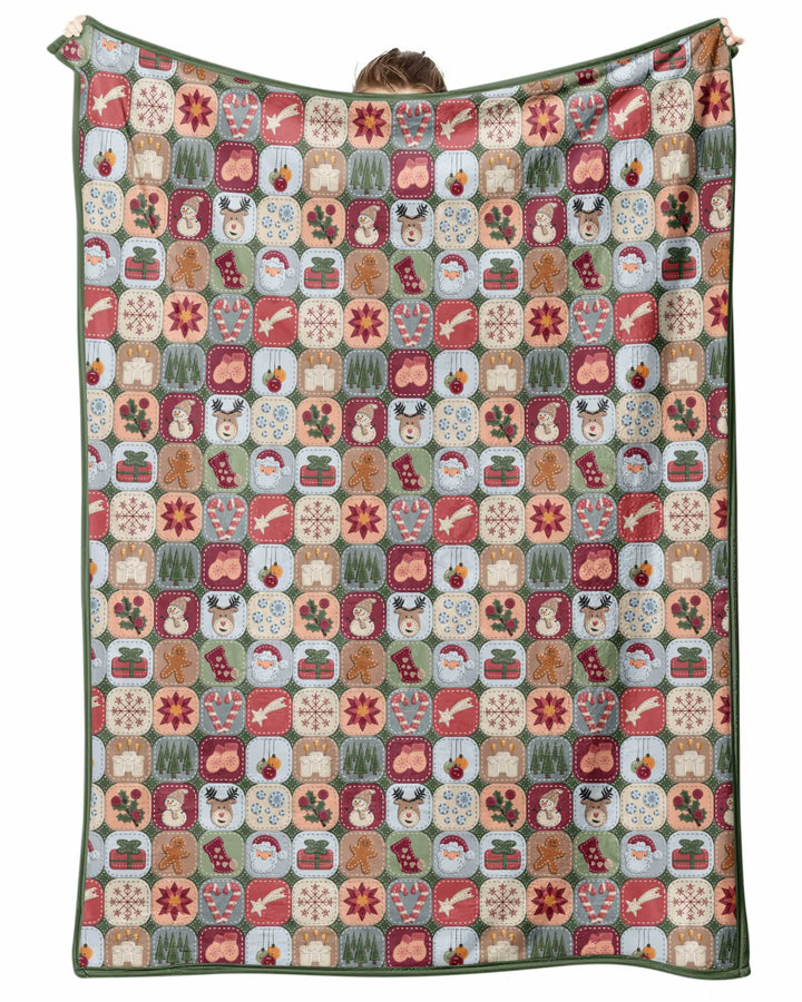 Christmas Felt Patchwork Bamboo Blanket