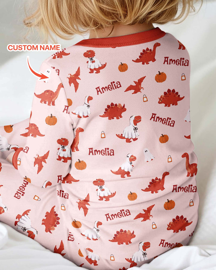 Custom Name Spooky Dinosaur Halloween - Personalized Bamboo Convertible Zippy