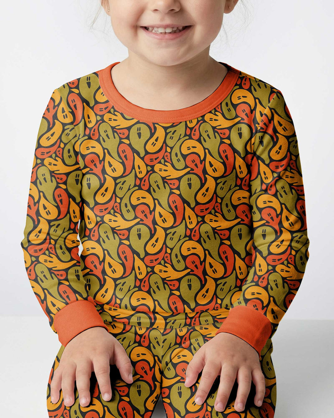 Retro Haunts & Happy Boos Bamboo Two Piece Long Sleeve Pajama Set
