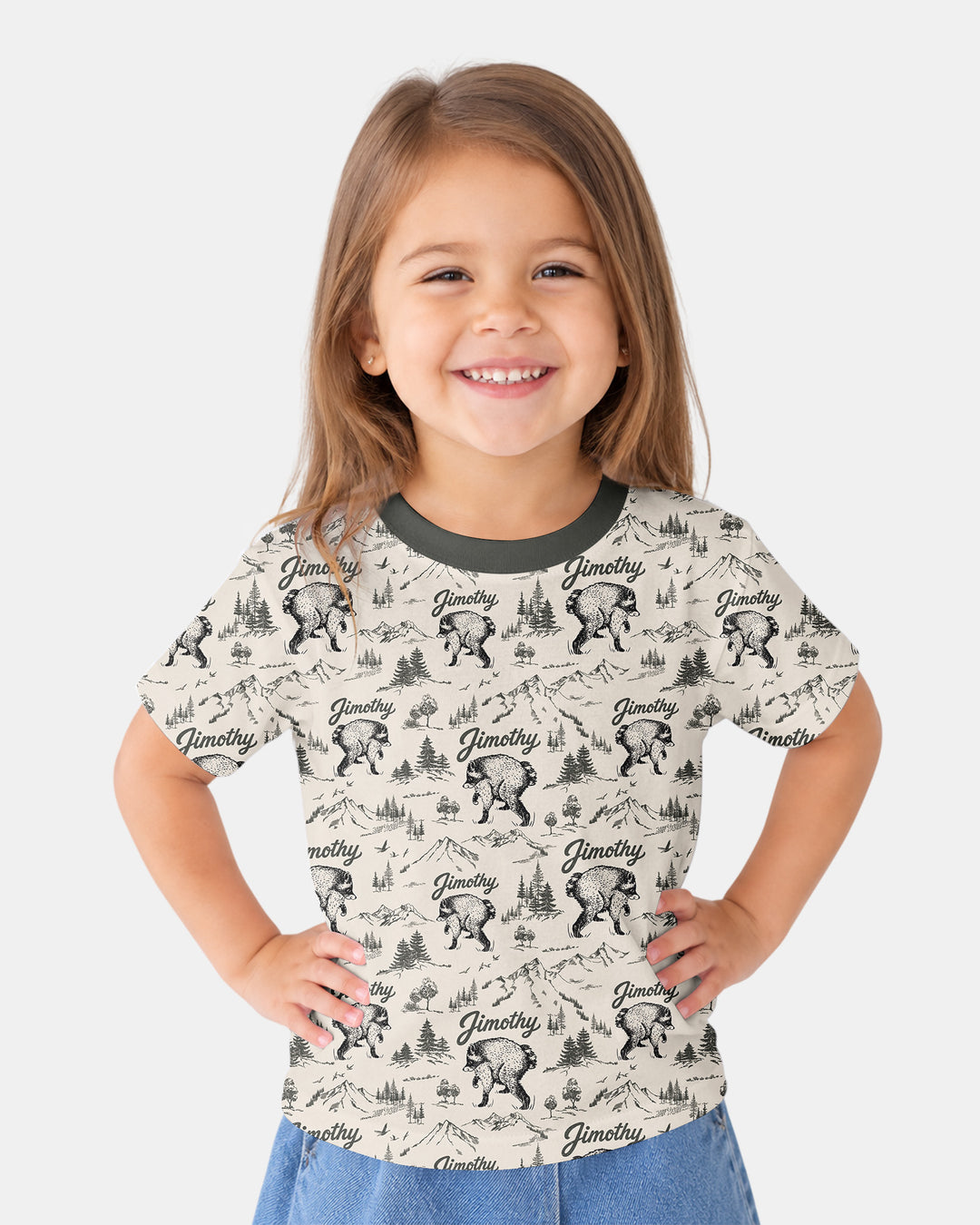 Vintage Jimothy Racoon Family Matching Bamboo Crewneck T-Shirt