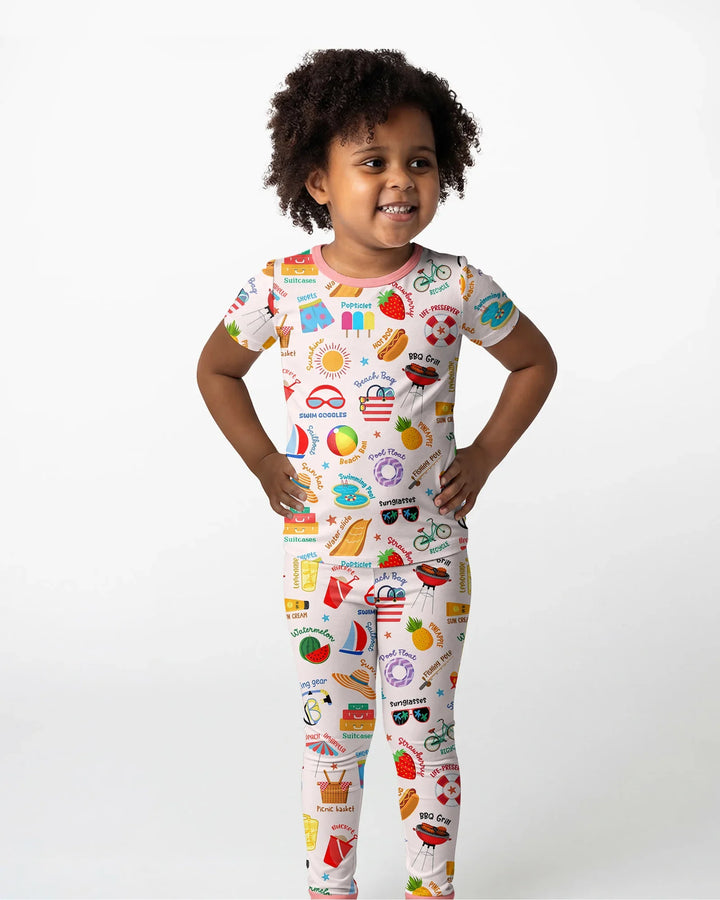 Love Summer Bamboo Two Piece Short Sleeve Pajama Set