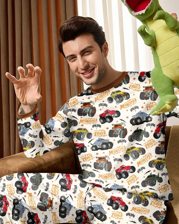 Vroom Vroom Monster Truck Bamboo Men's Pajama Set