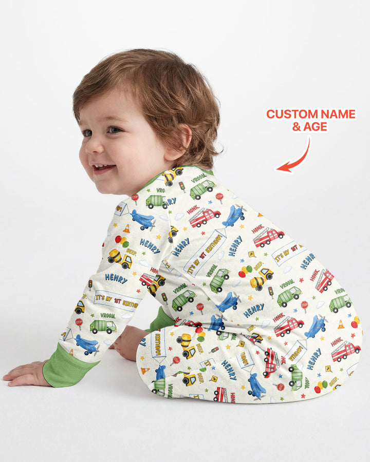 Personalized Transportation Birthday Bamboo Convertible Zippy