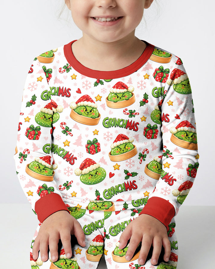Grinchmas Dumpling Bamboo Two Piece Long Sleeve Pajama Set