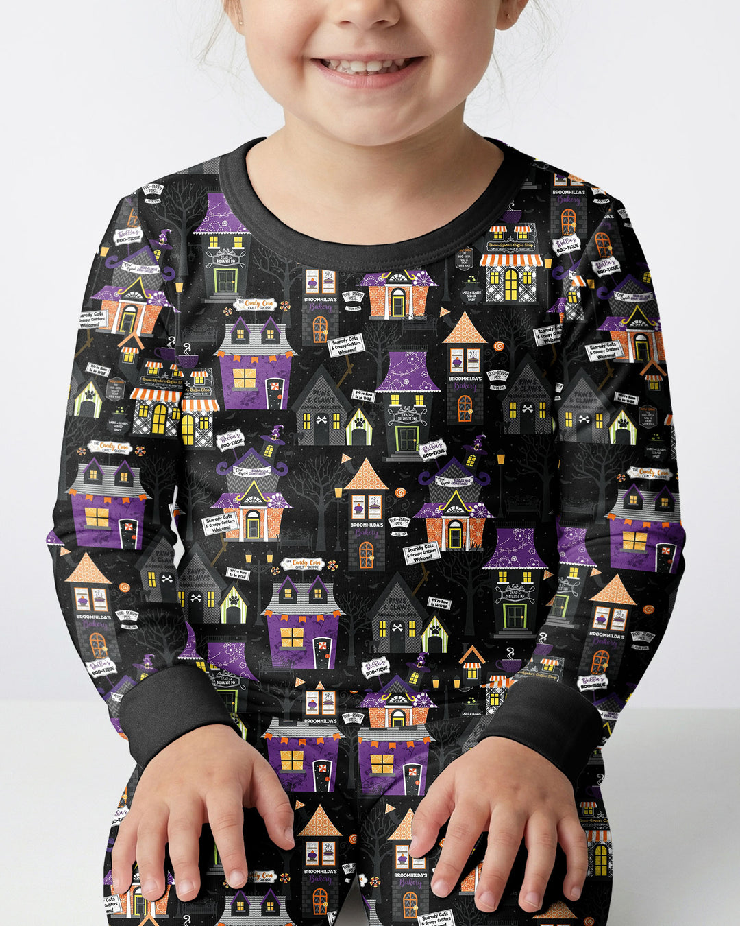 Halloween Hometown Bamboo Two Piece Long Sleeve Pajama Set