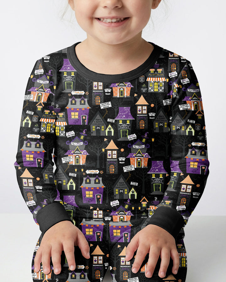 Halloween Hometown Bamboo Two Piece Long Sleeve Pajama Set