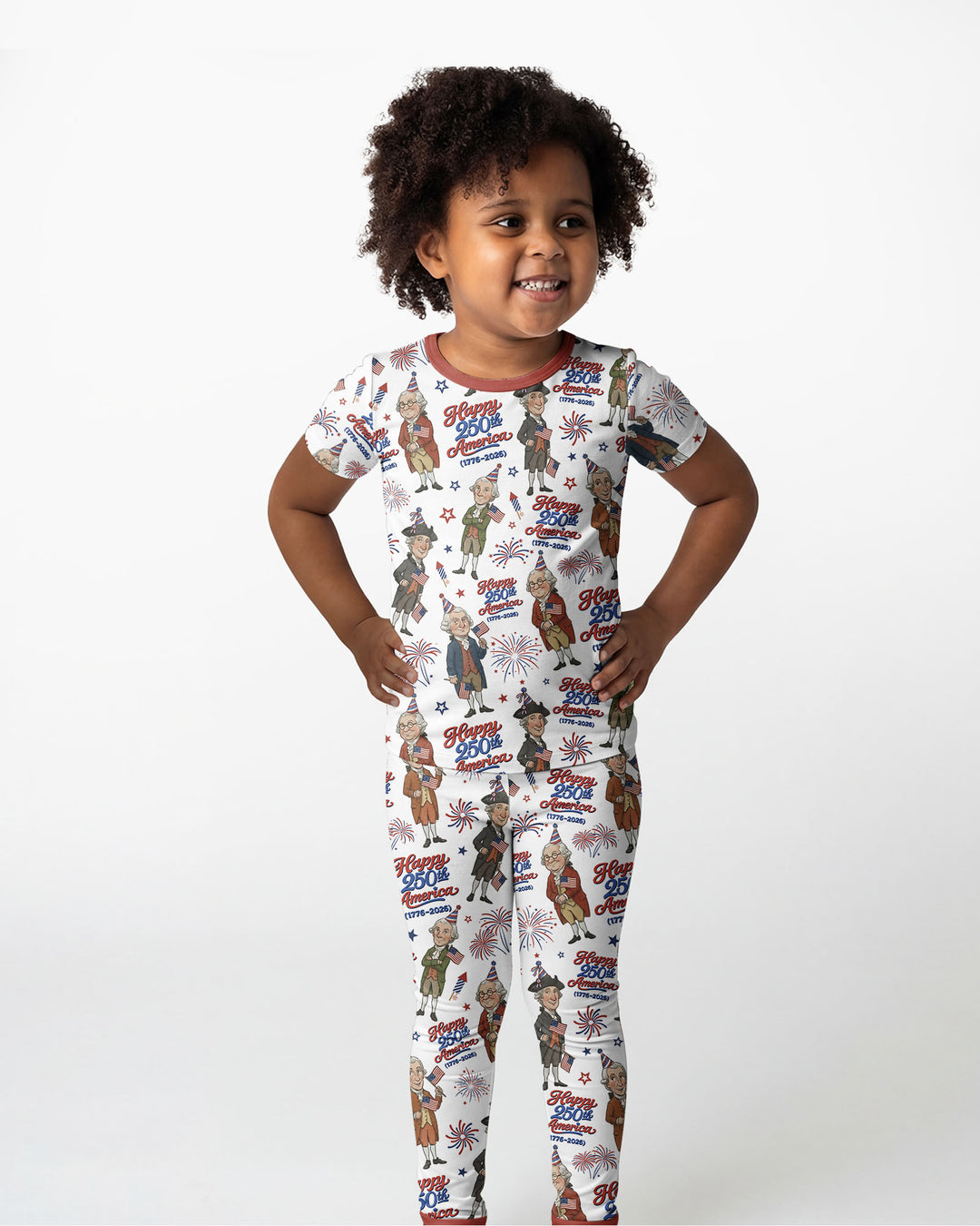 Party Like It's 1776 Family Matching Bamboo Two Piece Short Sleeve Pajama Set