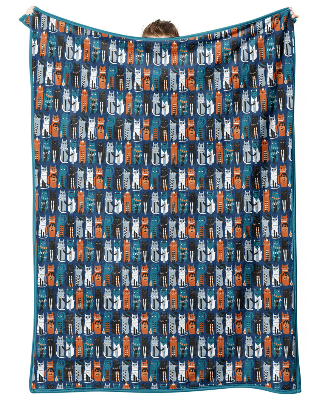 Retro Halloween Cat Bamboo Blanket