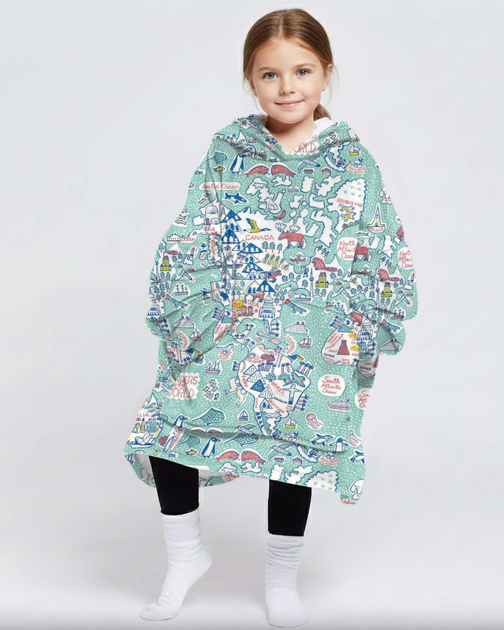 Hello World Wonders Bamboo Blanket Hoodie