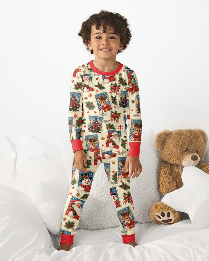 Holly Jolly Stamps Bamboo Two Piece Long Sleeve Pajama Set