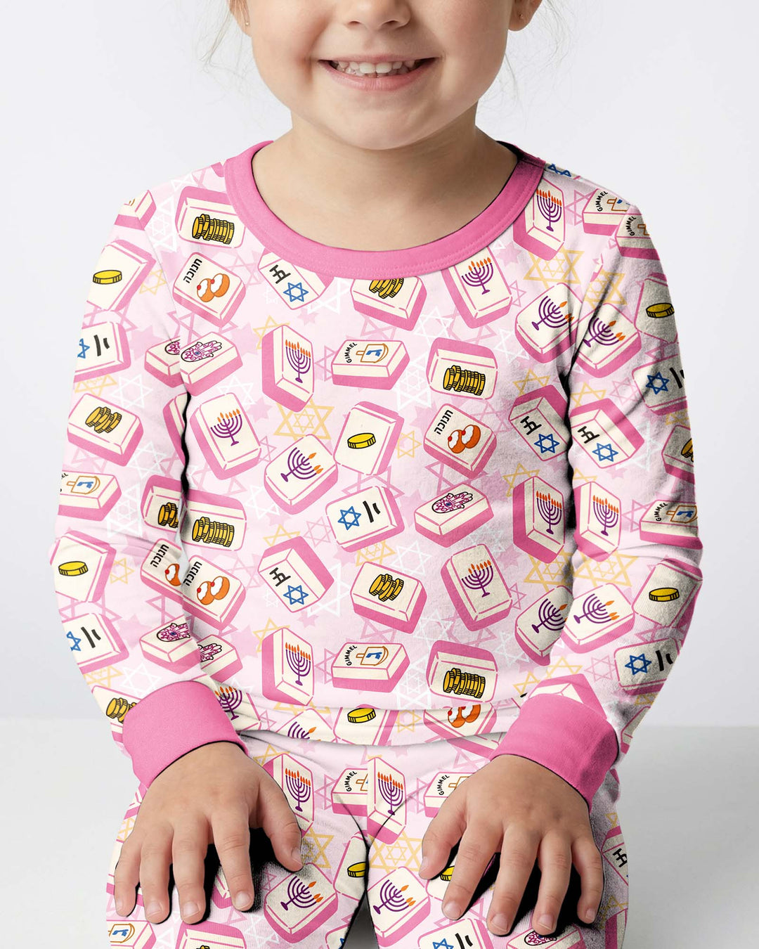 Hanukkah Mahjong Club Bamboo Two Piece Long Sleeve Pajama Set