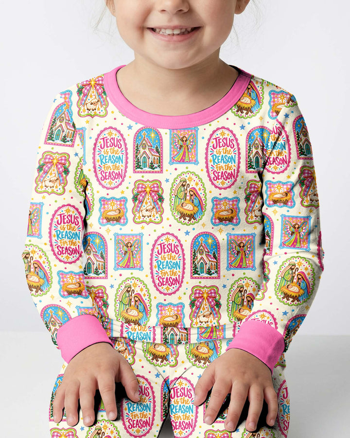 Nativity Jesus Is The Reason Bamboo Two Piece Long Sleeve Pajama Set