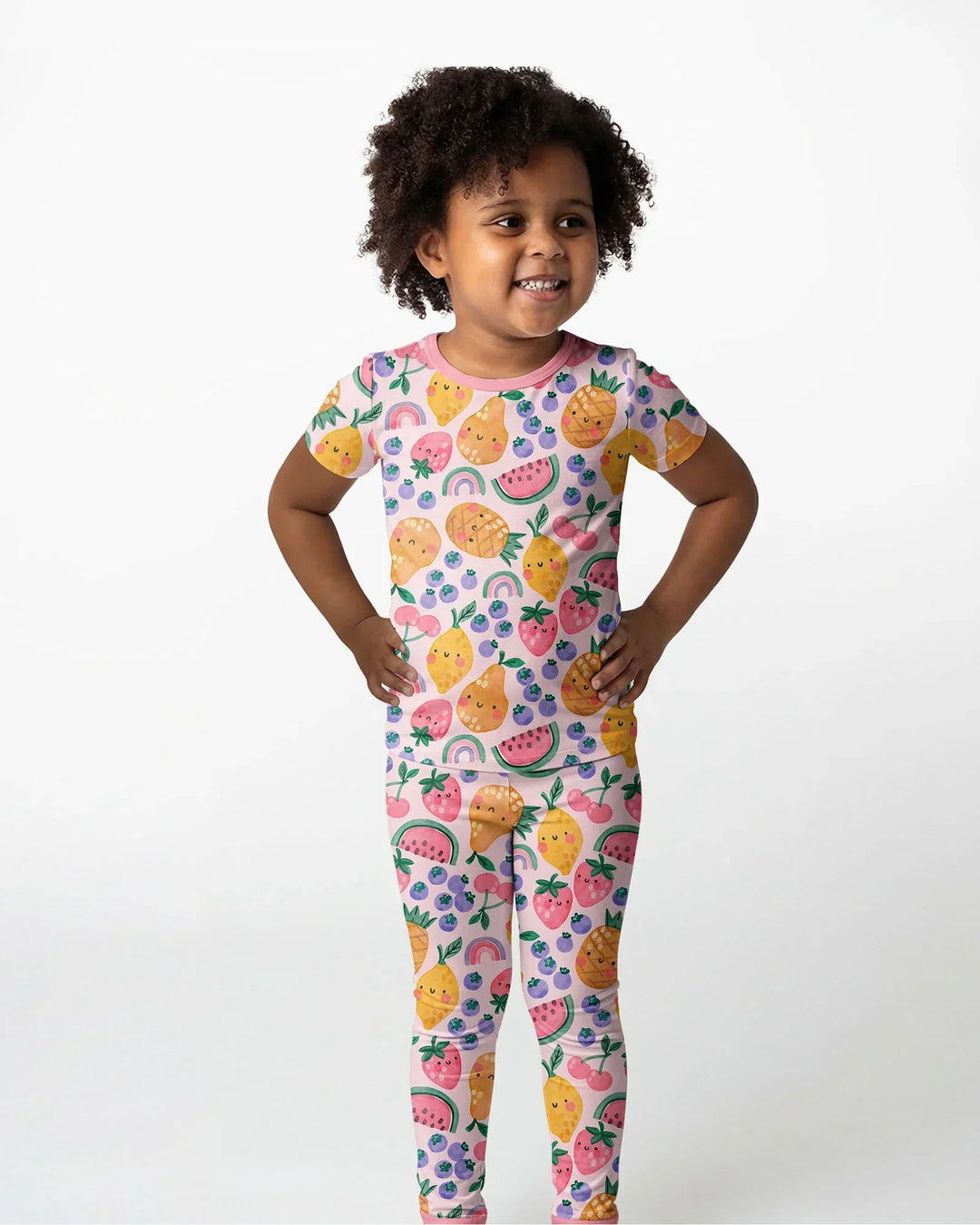 Fruitie Cuties Family Matching Bamboo Two Piece Short Sleeve Pajama Set