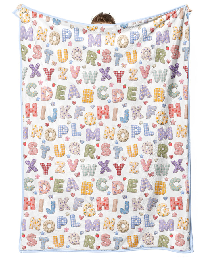 Fabric Alphabet Letters Bamboo Blanket