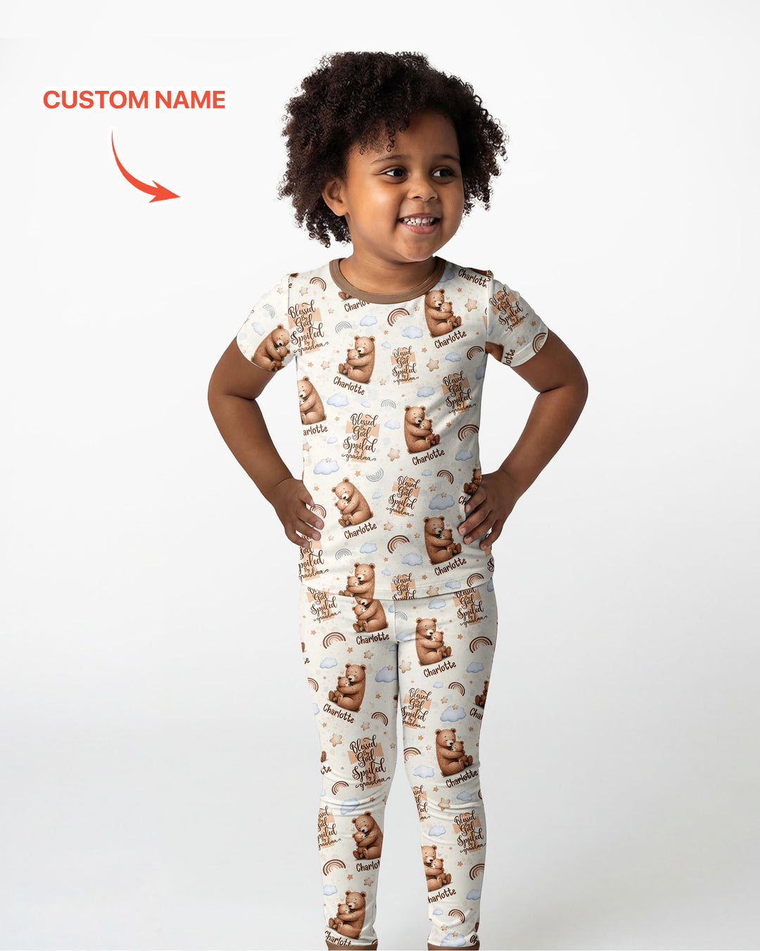 CUSTOM Template Bamboo Two Piece Short Sleeve Pyjamas Set
