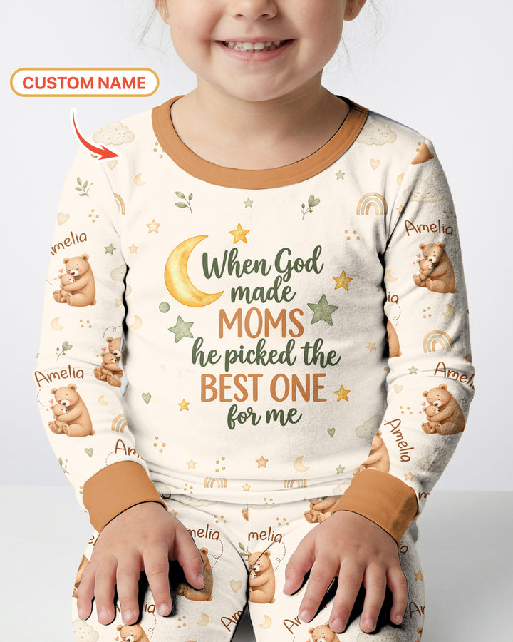 When God Made Moms Bamboo Two Piece Long Sleeve Pajama Set