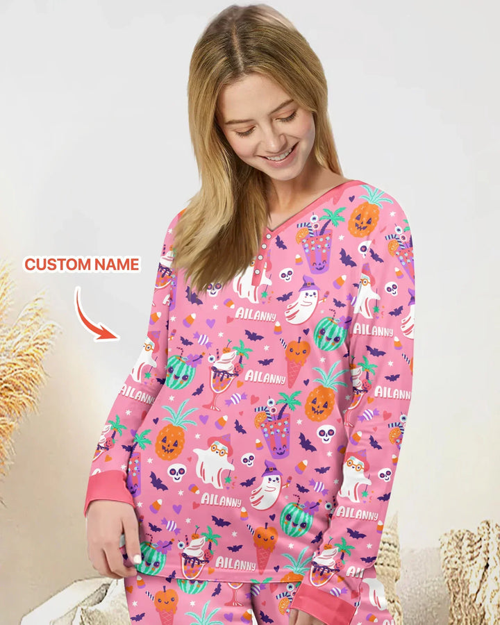 Summerween Doodles Bamboo Women Pajama Set