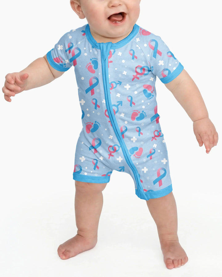Infertility Awareness Blue and Pink Bamboo Shorty Zippy