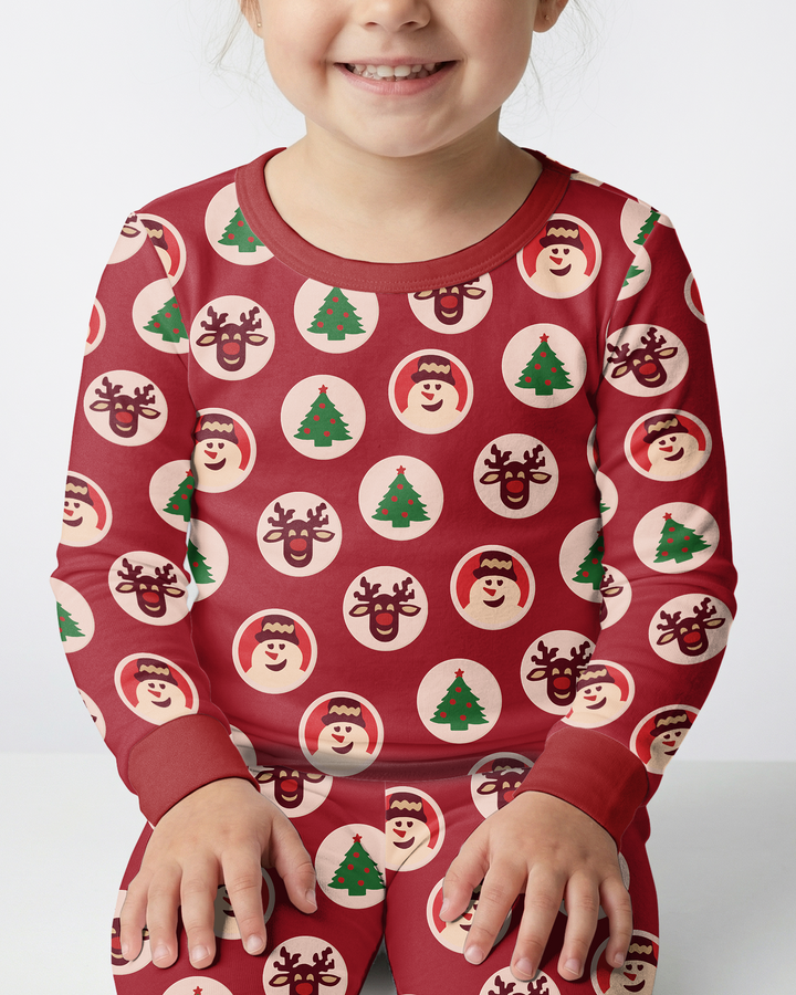 Christmas Dinner Bamboo Two Piece Long Sleeve Pajama Set