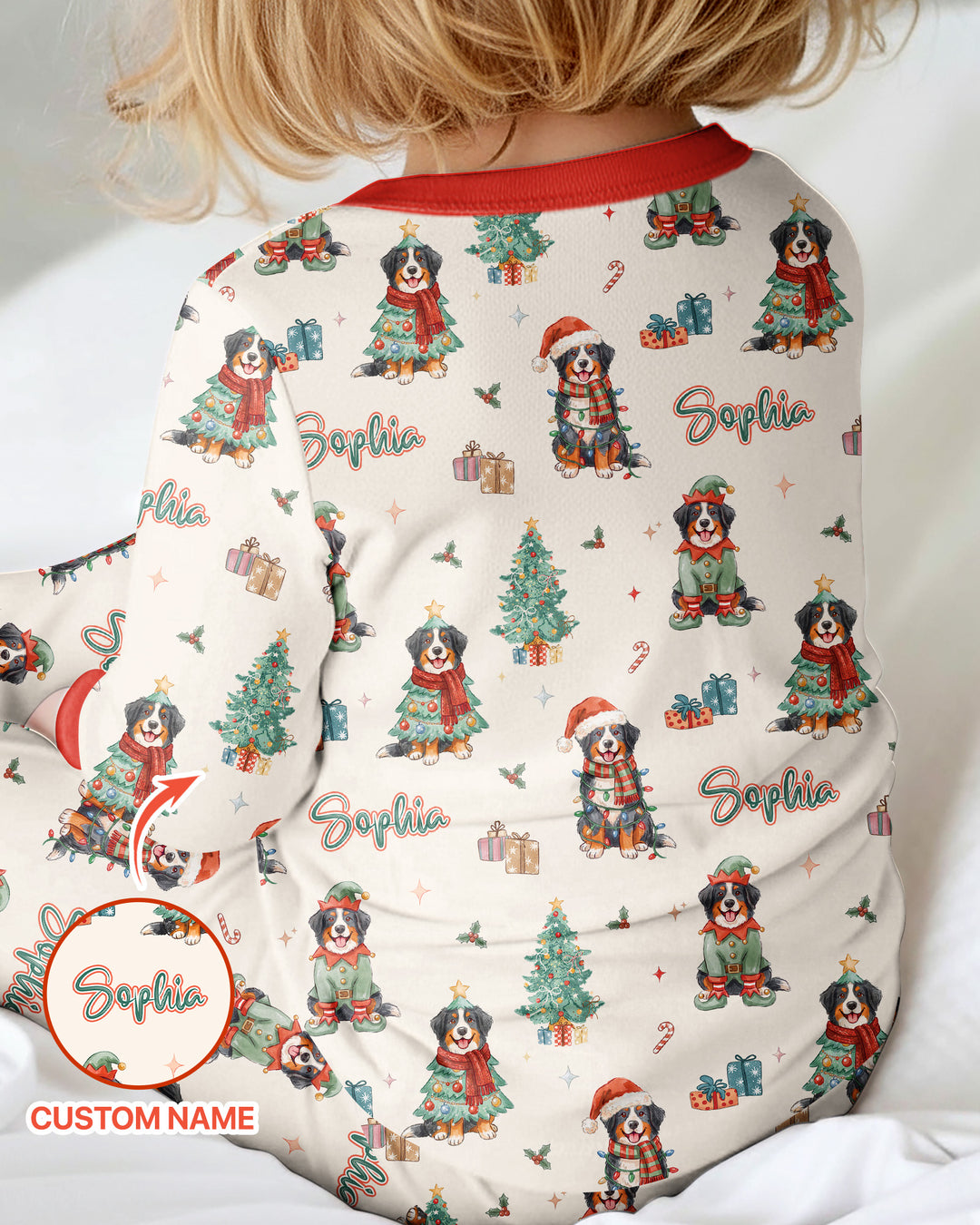 Christmas Bernese Mountain Dog Family Matching Bamboo Convertible Zippy
