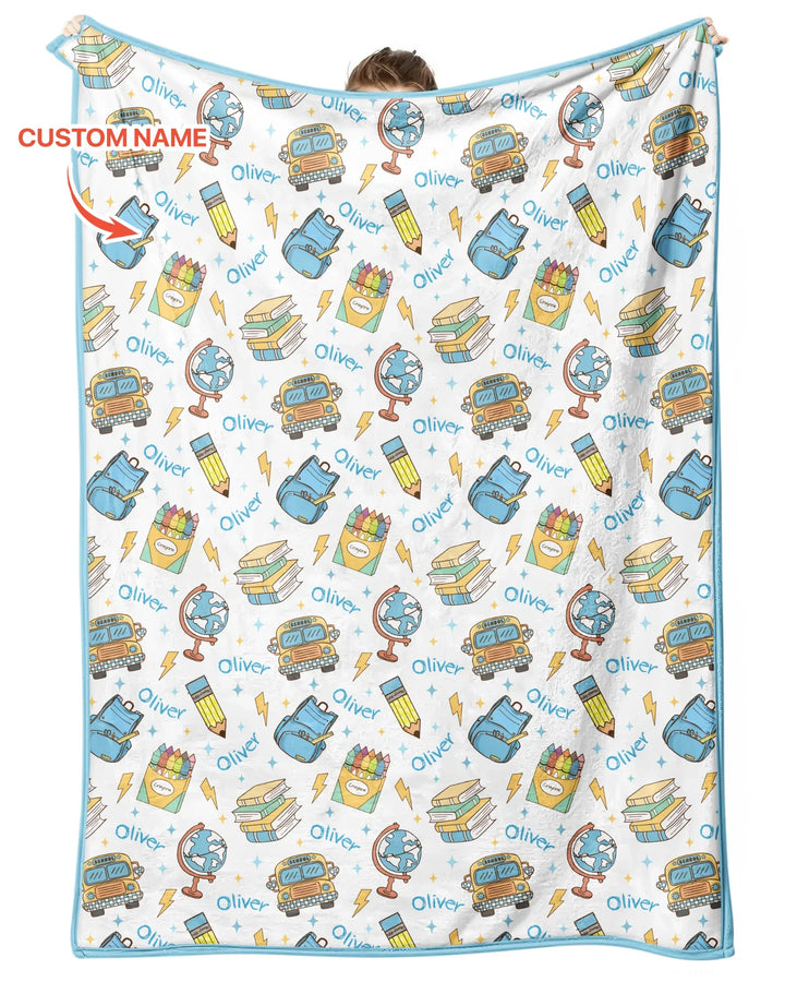 Custom Name Back To School Bamboo Blanket