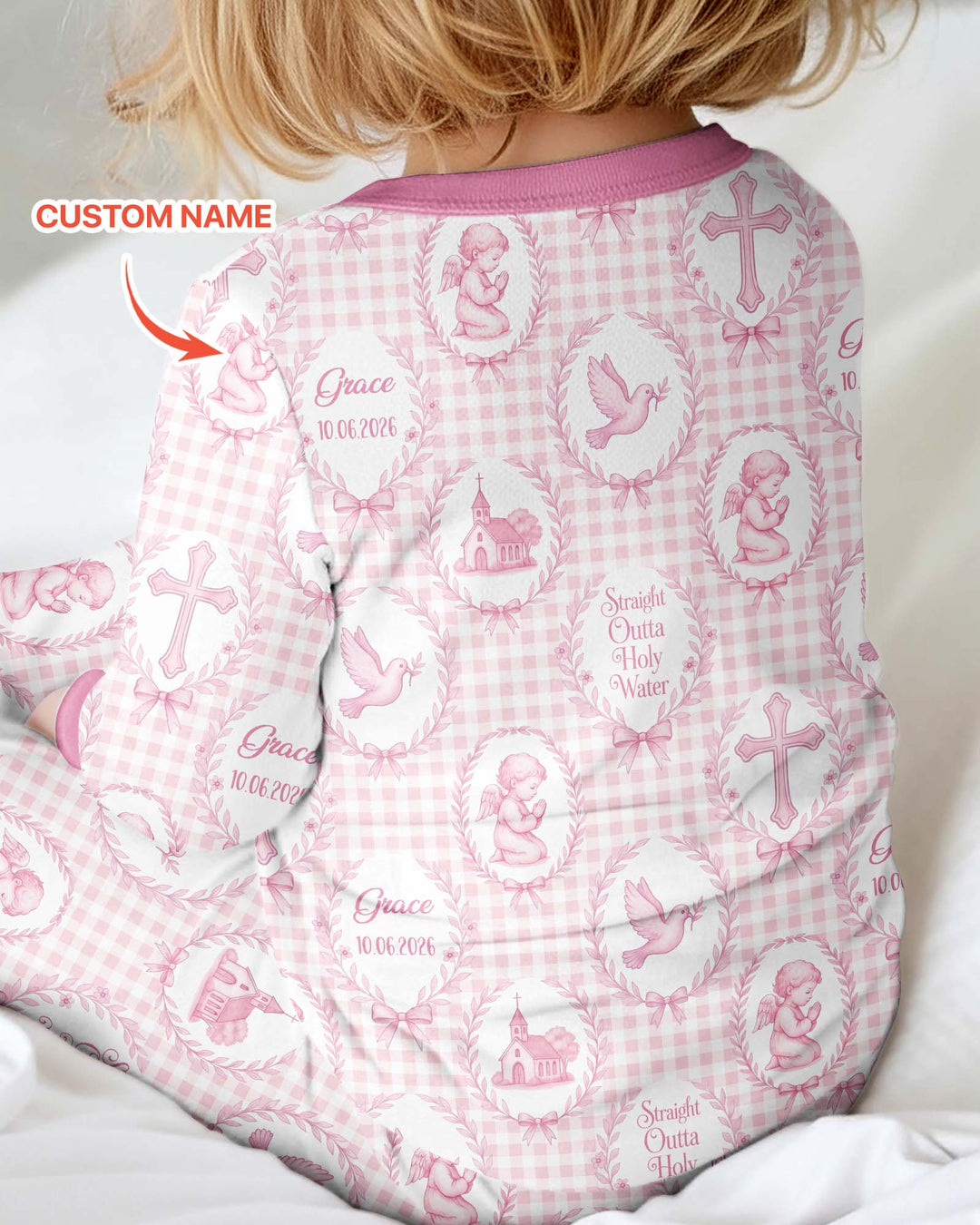 Custom Name Baptism Straight Outta Holy Water Bamboo Convertible Zippy