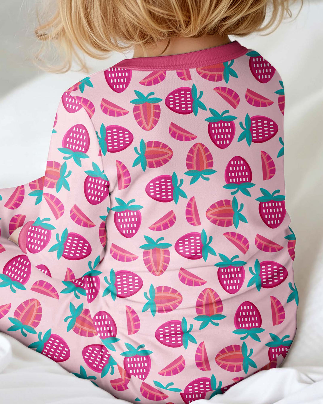 Sweet Strawberries Bamboo Convertible Zippered Romper